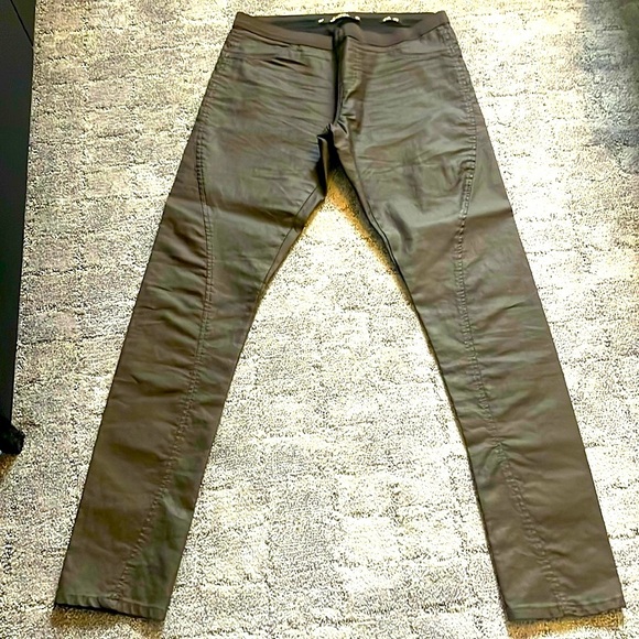 Zara Pants - Zara brown coated stretch leggings slim fit 6